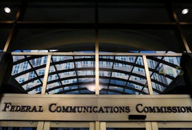 Signage is seen at the headquarters of the Federal Communications Commission in Washington, D.C., U.S., August 29, 2020.