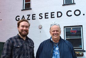 Jackson McLean, manager, and owner Peter Byrne of The Seed Company in St. John's. Next April marks 100 years in business for the company, though the pair have already begun ringing in the occasion and hope to have some sales and contests soon. Cameron Kilfoy/The Telegram