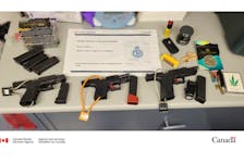 Scott Livingstone, 63, and Joyce Livingstone, 61, both of Conquerall Bank, N.S., are facing 16 charges after police at the St. Stephen, N.B., ferry point border seized weapons, firearms, ammo and cannabis on April 5. Contributed