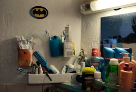 Toothbrushes and toiletries are seen in a cell shared by three people in the Villepinte detention centre in Villepinte, near Paris, France, April 8, 2024.