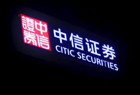 The logo of CITIC Securities is seen at its branch in Beijing, China, March 22, 2016.REUTERS/Kim Kyung-Hoon/File Photo