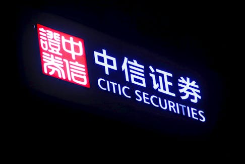 The logo of CITIC Securities is seen at its branch in Beijing, China, March 22, 2016.REUTERS/Kim Kyung-Hoon/File Photo