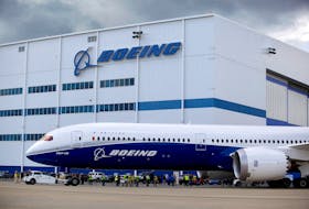 A Boeing 787-10 Dreamliner taxis past the Final Assembly Building at Boeing South Carolina in North Charleston, South Carolina, United States, March 31, 2017.