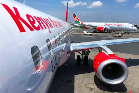 Kenya Airways planes are seen parked at the Jomo Kenyatta International Airport near Nairobi, Kenya November 6, 2019.