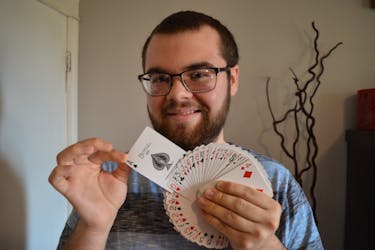 Ethan Ross, who says he most enjoys doing magic with cards, is trying to become a professional magician. Dave Stewart • The Guardian