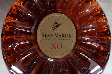 A bottle of Remy Martin XO cognac is displayed at the Remy Cointreau SA headquarters in Paris, France, January 21, 2019.