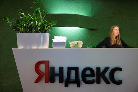 The logo of Russian technology giant Yandex is on display at the company's headquarters in Moscow, Russia December 9, 2022.