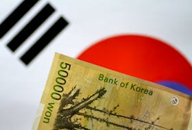 A South Korea won note is seen in this illustration photo May 31, 2017. 