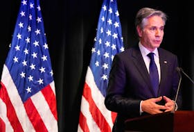 U.S. Secretary of State Antony Blinken speaks during a press conference at the U.S. Embassy in Beijing, China, April 26, 2024. Mark Schiefelbein/Pool via REUTERS
