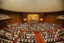 A general view of the Vietnam National Assembly (Parliament) is seen during the opening ceremony of its 2015 spring session in Hanoi May 20, 2015. 