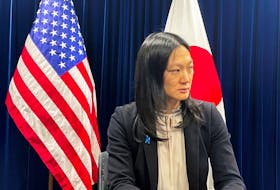 U.S. Special Envoy on North Korean Human Rights Issues Julie Turner speaks to media at the U.S. embassy in Tokyo, Japan February 14, 2024. 