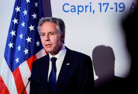 U.S. Secretary of State Antony Blinken holds a press conference at the end of the G7 foreign ministers meeting on Capri island, Italy, April 19, 2024.