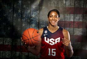 Basketball player Candace Parker poses for a portrait at the U.S. Olympic Committee Media Summit in Beverly Hills, Los Angeles, California March 9, 2016.