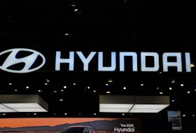 A Hyundai logo is seen at the New York International Auto Show Press Preview, in Manhattan, New York City, U.S., March 27, 2024.
