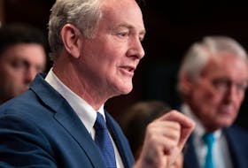 U.S. Senator Chris Van Hollen (D-MD) speaks during a press conference addressing a new policy that demands recipients of foreign military aid to follow international humanitarian law at the U.S. Capitol in Washington, U.S., February 9, 2024.