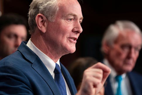 U.S. Senator Chris Van Hollen (D-MD) speaks during a press conference addressing a new policy that demands recipients of foreign military aid to follow international humanitarian law at the U.S. Capitol in Washington, U.S., February 9, 2024.