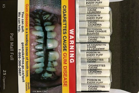 Canada is launching a new health warning initiative to print tobacco warnings on all individual cigarettes across he country, sold in stores by July 31. - Contributed