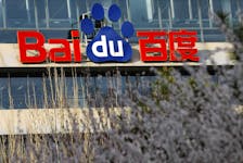 A sign of Baidu is pictured at the company's headquarters in Beijing, China March 16, 2023.