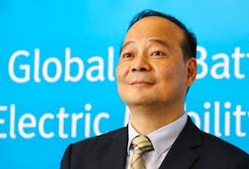 Chinese battery maker CATL CEO Robin Zeng attends a news conference in Berlin, Germany July 9, 2018.