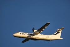 A Finnair ATR 72-500 plane takes off from Vilnius international airport, Lithuania September 6, 2022.