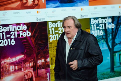Actor Gerard Depardieu arrives for a news conference to promote the movie 'Saint Amour' at the 66th Berlinale International Film Festival in Berlin, Germany February 19, 2016.    