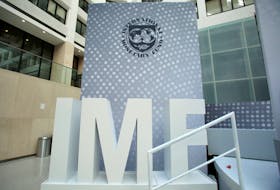 International Monetary Fund logo is seen inside the headquarters at the end of the IMF/World Bank annual meetings in Washington, U.S., October 9, 2016.