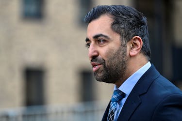 Scotland's First Minister Humza Yousaf visits Hillcrest Homes housing development in Dundee, Scotland, Britain, April 26, 2024.