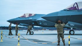 Two U.S. Air Force F-35 Lightning II aircraft arrive at Amari Air Base, Estonia, in 2022. With the war in Ukraine showing how conflict has evolved, it begs the question of whether Canada needs to buy 88 of the fighters. 
- U.S. Air Force/Handout via REUTERS/File
