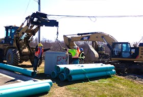 Work crews have begun installing a new sewer line crossing Churchill Drive in Membertou, near Big Noel Ekel and Membertou Place. Work is expected to continue until Friday. A detour route around the construction area has been implemented via Membertou Street by way of Tupsi Drive and Maillard Street. MITCHELL FERGUSON/CAPE BRETON POST