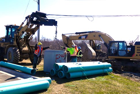 Work crews have begun installing a new sewer line crossing Churchill Drive in Membertou, near Big Noel Ekel and Membertou Place. Work is expected to continue until Friday, May 3. A detour route around the construction area has been implemented via Membertou Street by way of Tupsi Drive and Maillard Street. MITCHELL FERGUSON/CAPE BRETON POST