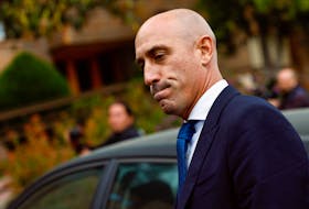 Former president of the Royal Spanish Football Federation Luis Rubiales looks on, on the day he appears before a judge at a court in Majadahonda, Spain April 29, 2024.