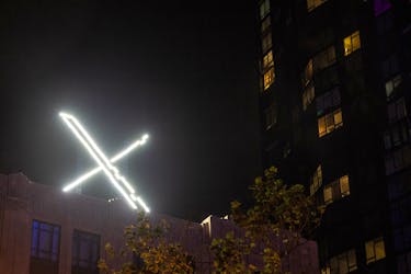 File photo: 'X' logo is seen on the top of the headquarters of the messaging platform X, formerly known as Twitter, in downtown San Francisco, California, U.S., July 30, 2023.
