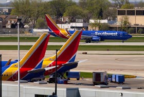 Southwest Airlines planes sit idle on the tarmac at Chicago Midway International Airport in Chicago, Illinois, U.S. April 18, 2023.