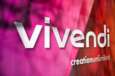 The Vivendi logo is pictured at the company's headquarters in Paris, France, March 4, 2024.