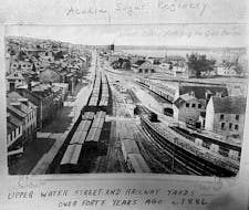 Halifax (Acadia) Sugar Refinery, Upper Water Street and Railway Yards, 1886. Photographer Unknown. Nova Scotia Archives.