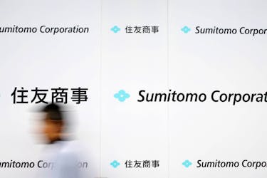 File photo: Logos of Sumitomo Corp are seen after the company's initiation ceremony at its headquarters in Tokyo, Japan April 2, 2018.
