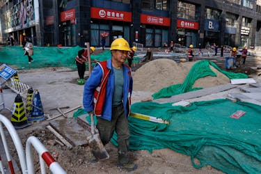 File photo: A worker labours at a construction site in Beijing, China April 9, 2024.