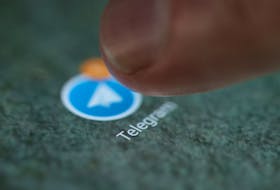 File photo: The Telegram app logo is seen on a smartphone in this picture illustration taken September 15, 2017.