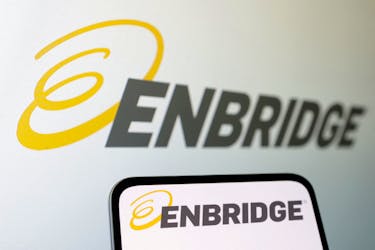Enbridge Inc logo is seen displayed in this illustration taken April 10, 2023.