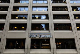 The S&P Global logo is displayed on its offices in the financial district in New York City, U.S., December 13, 2018.
