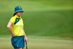 Tokyo 2020 Olympics - Golf - Women's Individual - Final - Round 4 - Kasumigaseki Country Club - Kawagoe, Saitama, Japan - August 7, 2021. Hannah Green of Australia looks on.