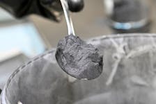 Graphite powder, used for battery paste, is pictured in a Volkswagen pilot line for battery cell production in Salzgitter, Germany, May 18, 2022.