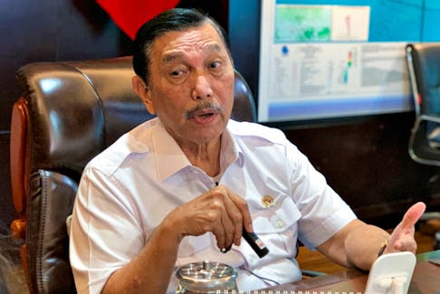 Indonesia's Coordinating Minister of Maritime Affairs and Investment Luhut Pandjaitan, talks during an interview at his office in Jakarta, Indonesia, October 24, 2022.