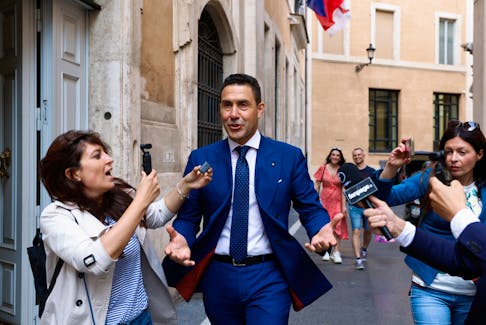 General Roberto Vannacci, who is set to run with League party in the upcoming European elections, walks following the presentation of Italian Infrastructure Minister and League party leader Matteo Salvini's latest book "Controvento. l'Italia che non si arrende!", in Rome, Italy, April 30, 2024.