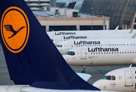 Lufthansa planes at  Frankfurt airport, Germany, March 7, 2024.