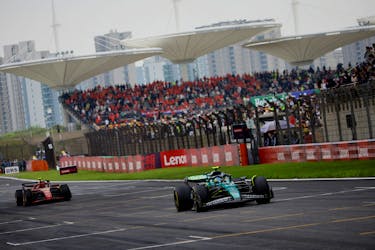 Formula One F1 - Chinese Grand Prix - Shanghai International Circuit, Shanghai, China - April 20, 2024 Aston Martin's Fernando Alonso during sprint Pool via