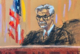 Justice Juan Merchan presides during a hearing before the trial of former U.S. President Donald Trump over charges that he falsified business records to conceal money paid to silence porn star Stormy Daniels in 2016, in Manhattan state court in New York City, U.S. March 25, 2024 in this courtroom sketch.