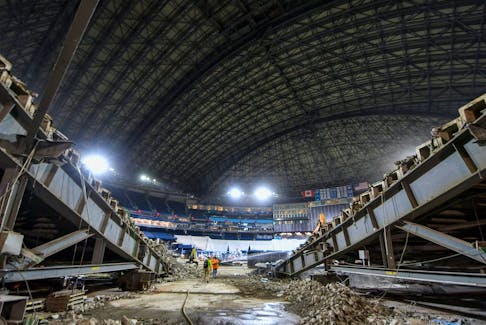 Construction of the lower bowl at the Rogers Centre is complete, although some of the amenities are still being worked on.