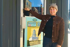 Store owner Laura MacNutt stands outside her shop Kings PIERE Vintage in downtown Halifax. WARREN D'SILVA