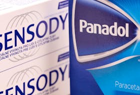 Sensodyne toothpaste and Panadol tablets are seen in this illustration taken on January 17, 2022.